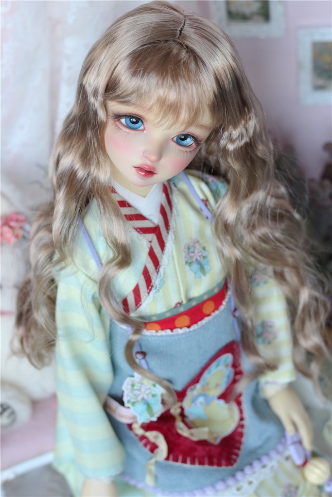 【カカ星球】【7-8inch】ドールウィッグ カーリーヘア ロング