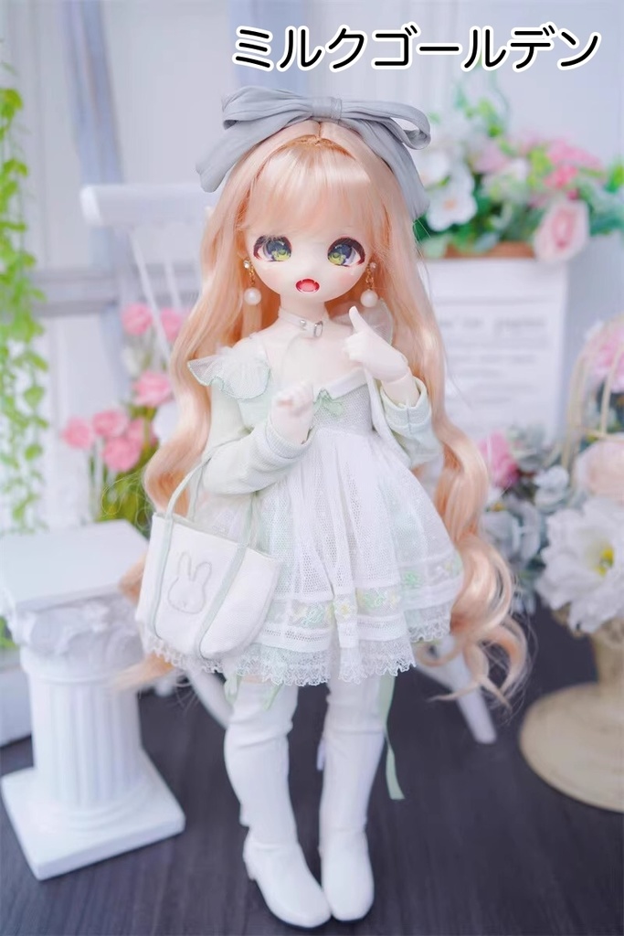 【カカ星球】【7-8inch】ドールウィッグ カーリーヘア ロング