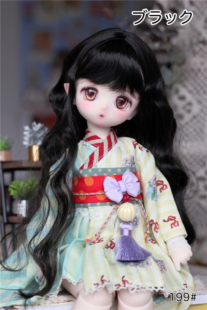 【カカ星球】【7-8inch】ドールウィッグ カーリーヘア ロング