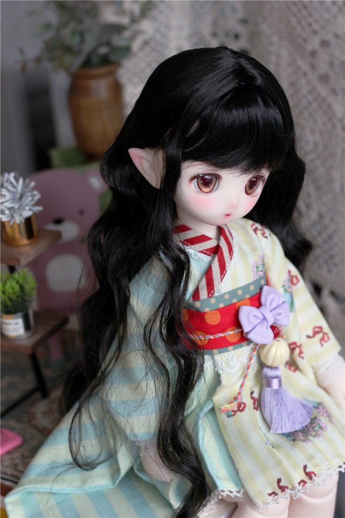 【カカ星球】【6-7inch】ドールウィッグ カーリーヘア ロング