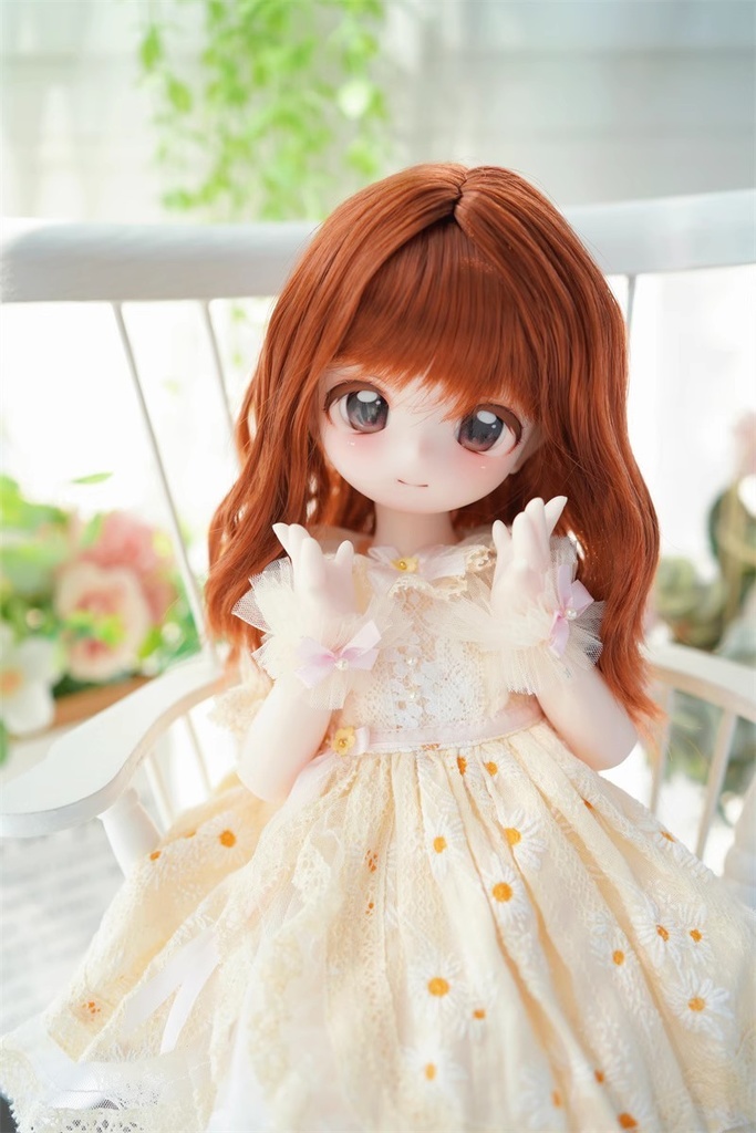 【カカ星球】【6-7, 7-8, 8-8.5, 8.5-9inch】ドールウィッグ ミディアムウェーブ