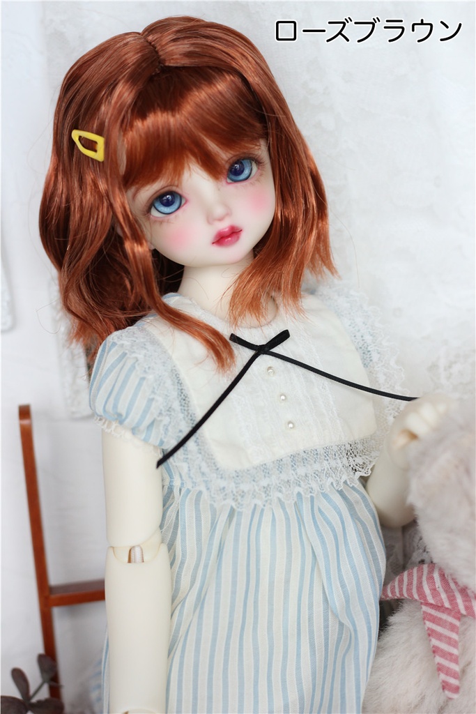 【カカ星球】【6-7, 7-8, 8-8.5, 8.5-9inch】ドールウィッグ　ミディアムウェーブ