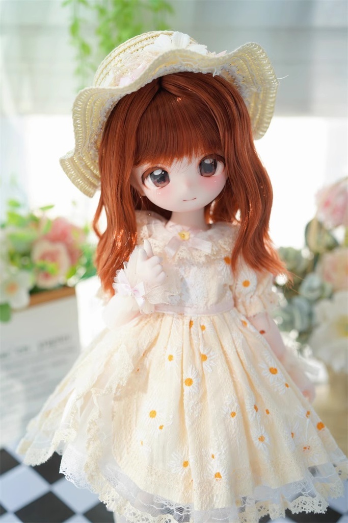 【カカ星球】【6-7, 7-8, 8-8.5, 8.5-9inch】ドールウィッグ ミディアムウェーブ