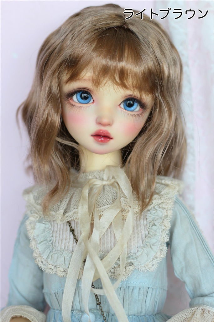 【カカ星球】【6-7, 7-8, 8-8.5, 8.5-9inch】ドールウィッグ　ミディアムウェーブ