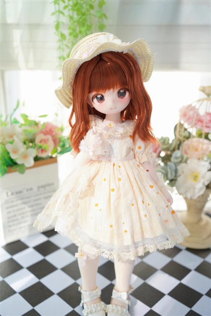 【カカ星球】【6-7, 7-8, 8-8.5, 8.5-9inch】ドールウィッグ ミディアムウェーブ