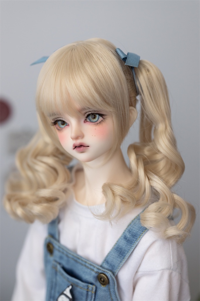 【カカ星球】【ドールウィッグ】【7-8inch】【8-8.5inch】 ミディアム パッチンクリップ取り外し不可 ツインテールカール