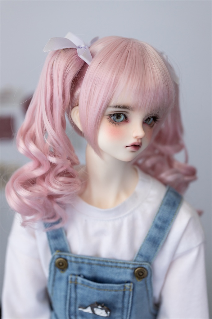 【カカ星球】【ドールウィッグ】【7-8inch】【8-8.5inch】 ミディアム パッチンクリップ取り外し不可 ツインテールカール