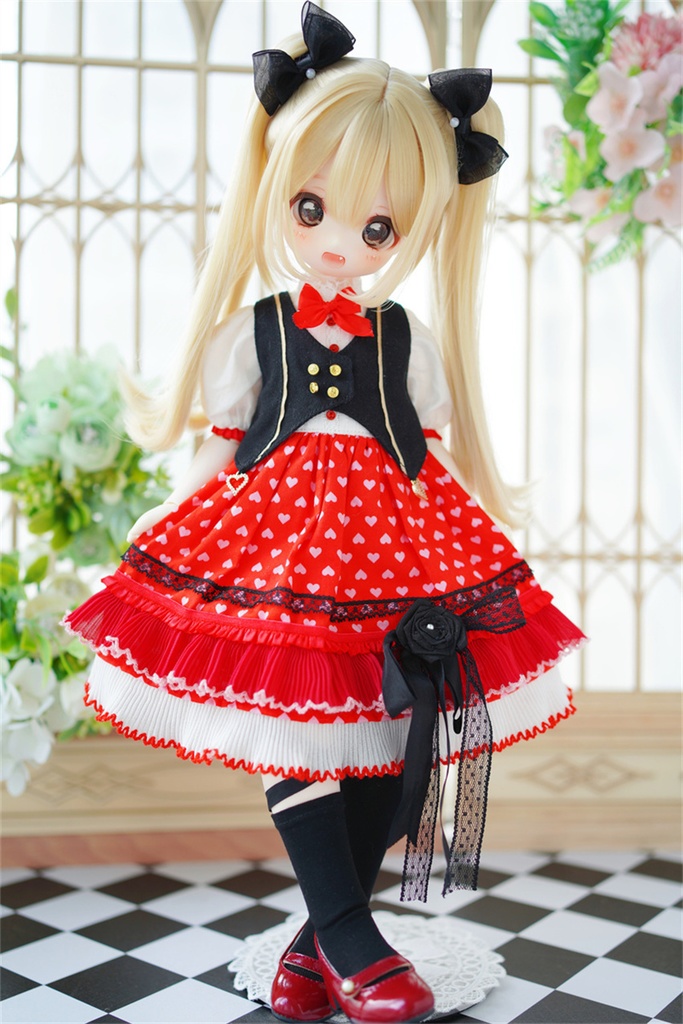 【カカ星球】【1/4】ドール服 ワンピース ベストセット
