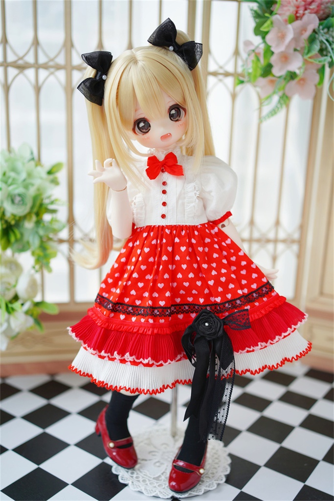 【カカ星球】【1/4】ドール服 ワンピース ベストセット