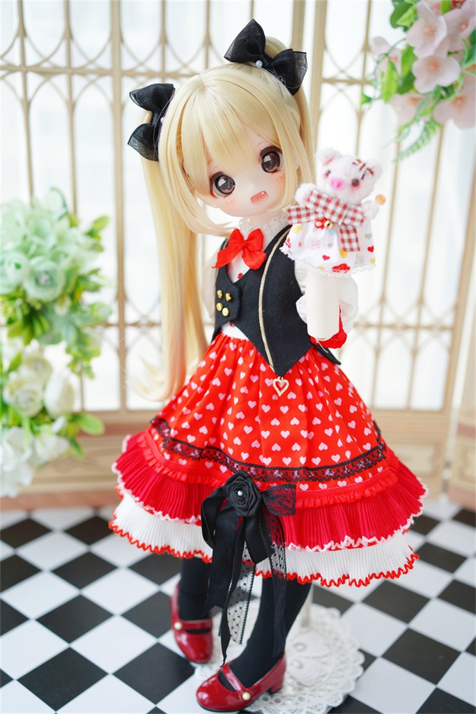 【カカ星球】【1/4】ドール服 ワンピース ベストセット