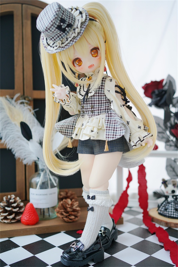 【カカ星球】【1/4,1/6】ドール靴 リボンバックルローファー