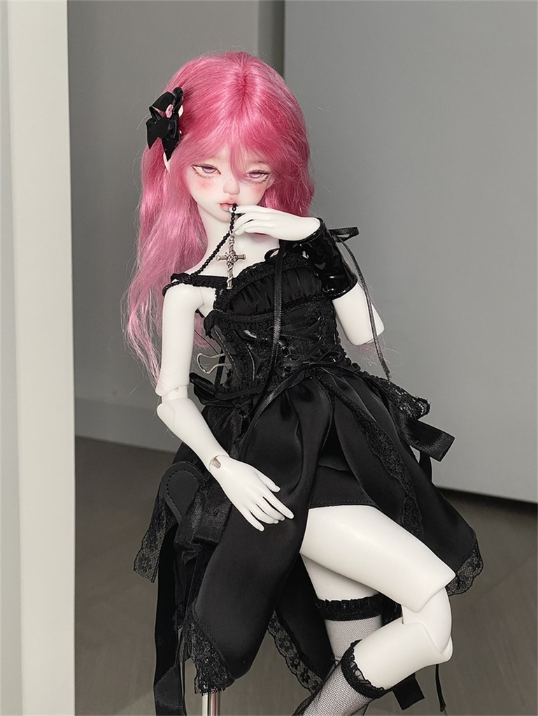 【カカ星球】【1/4】ドール服 黒バラドレス