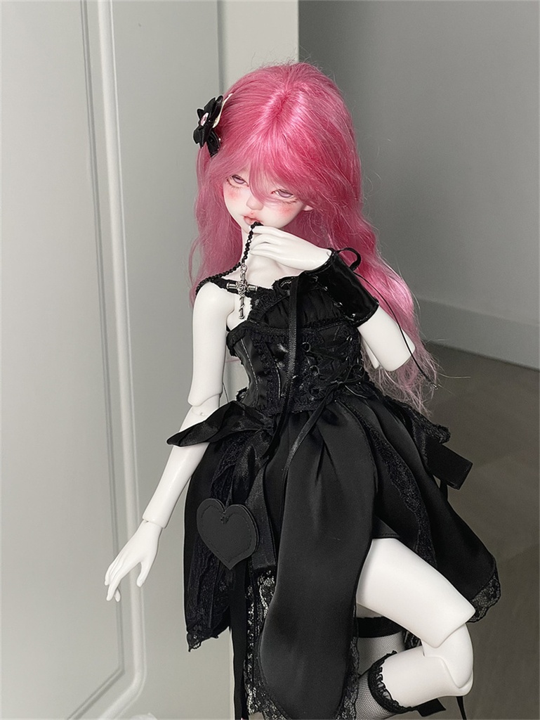 【カカ星球】【1/4】ドール服 黒バラドレス