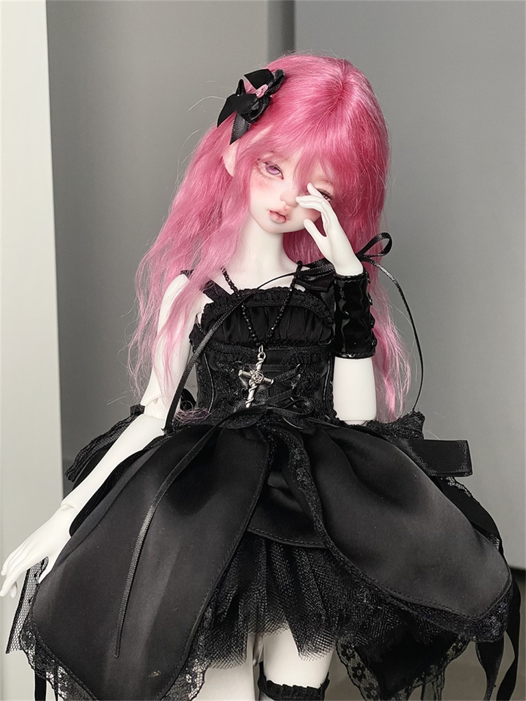 【カカ星球】【1/4】ドール服 黒バラドレス