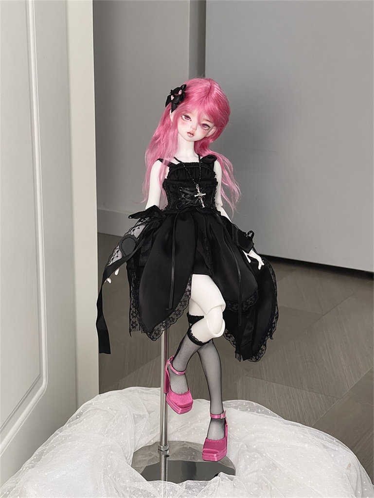 【カカ星球】【1/4】ドール服 黒バラドレス