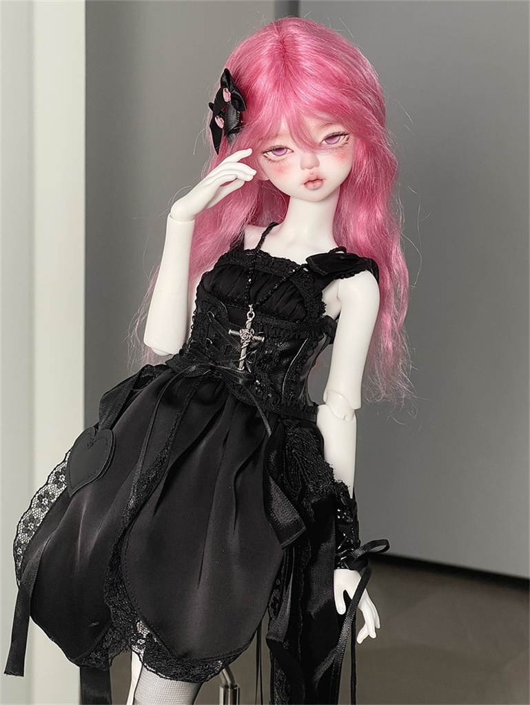 【カカ星球】【1/4】ドール服 黒バラドレス