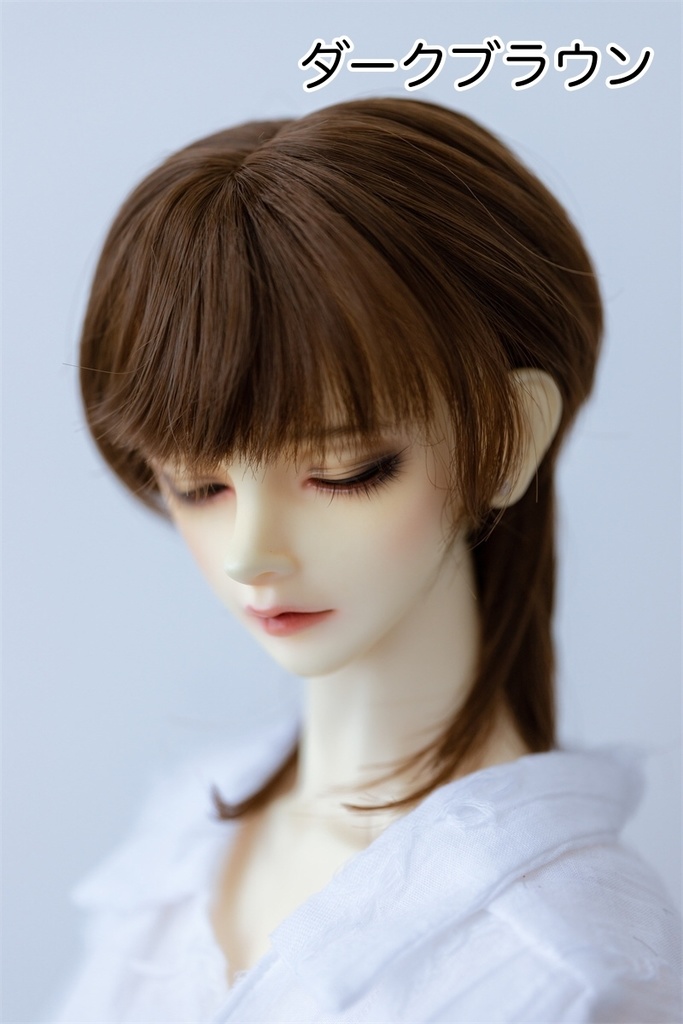 【カカ星球】【6-7, 7-8inch】ドールウィッグ メンズセミロング