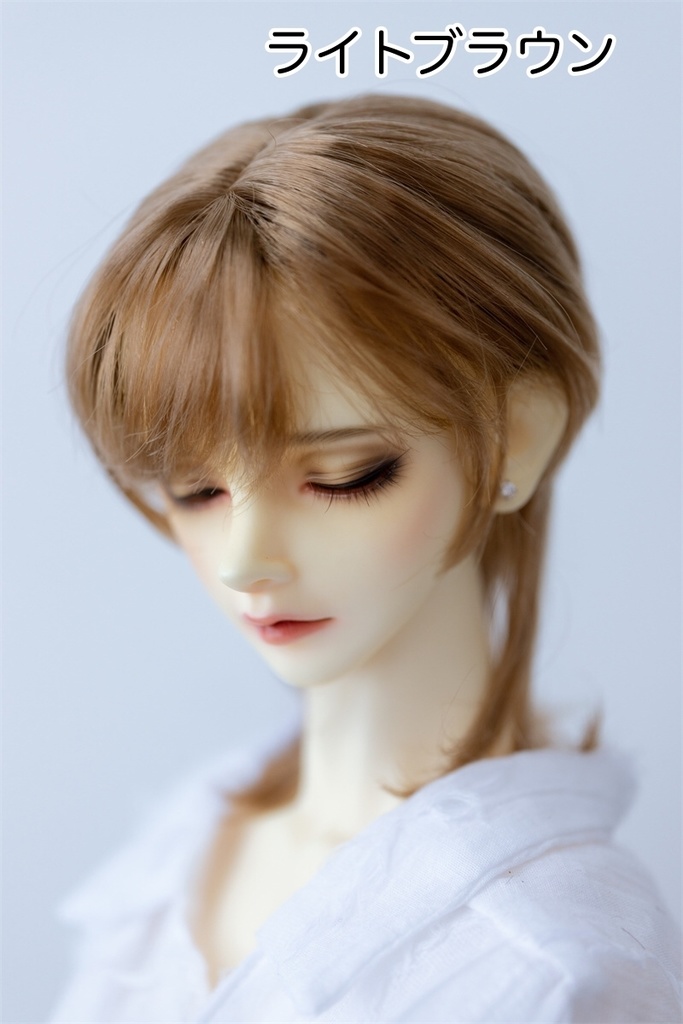 【カカ星球】【8-8.5, 8.5-9inch】ドールウィッグ メンズセミロング
