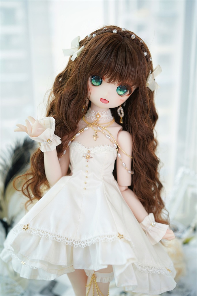 【カカ星球】【7-8, 8.5-9inch】ドールウィッグ プリンセスウェーブ