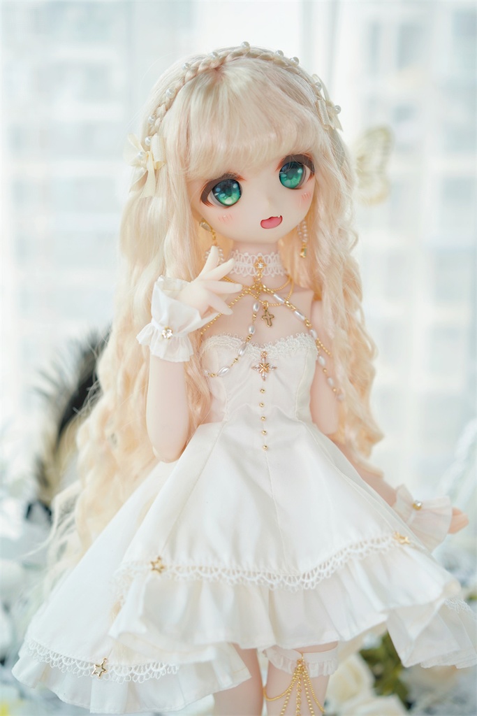 【カカ星球】【7-8, 8.5-9inch】ドールウィッグ プリンセスウェーブ