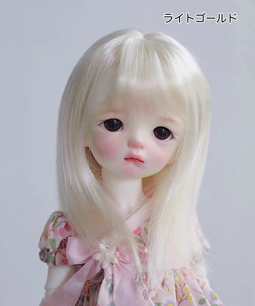 【カカ星球】【7-8, 6-7inch】ドールウィッグ セミロング ストレート