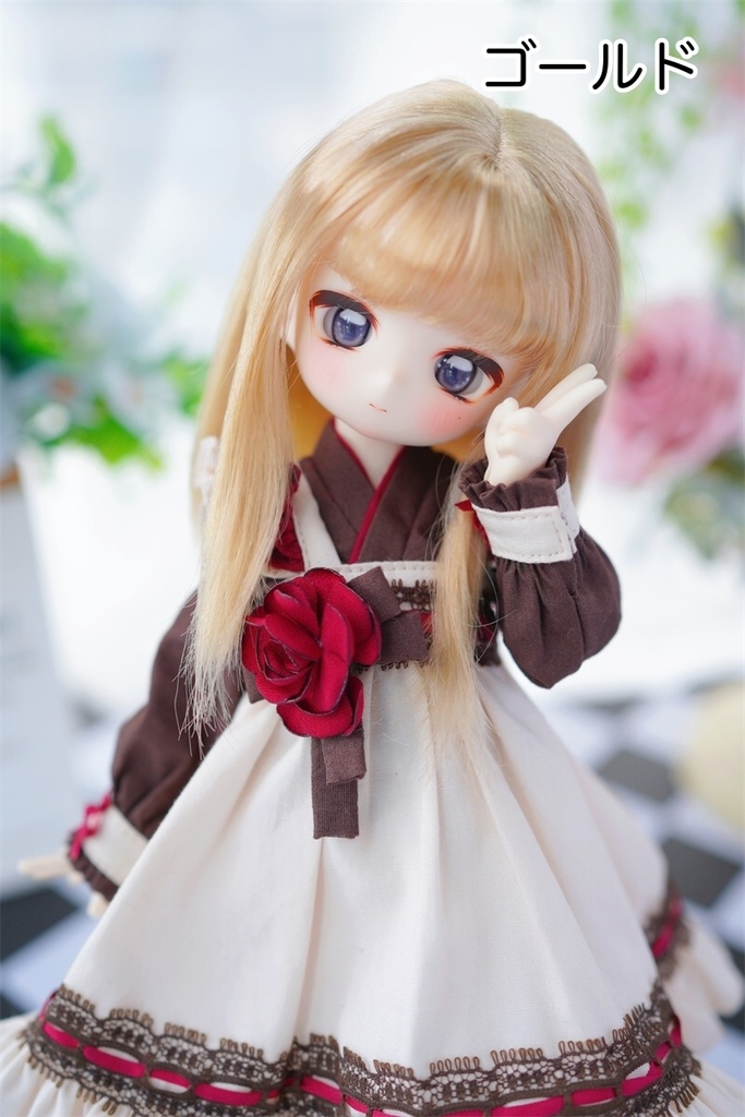 【カカ星球】【7-8, 6-7inch】ドールウィッグ セミロング ストレート