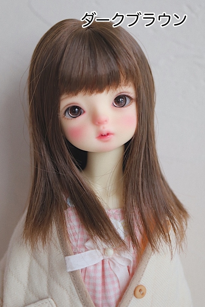 【カカ星球】【7-8, 6-7inch】ドールウィッグ セミロング ストレート