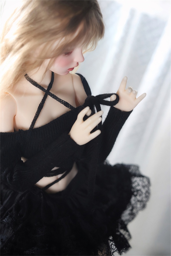 【カカ星球】【1/4】ドール服 ニットストラップトップス,スカート