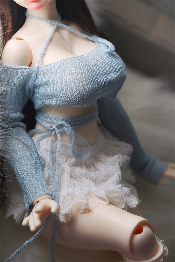 【カカ星球】【1/4】ドール服 ニットストラップトップス,スカート