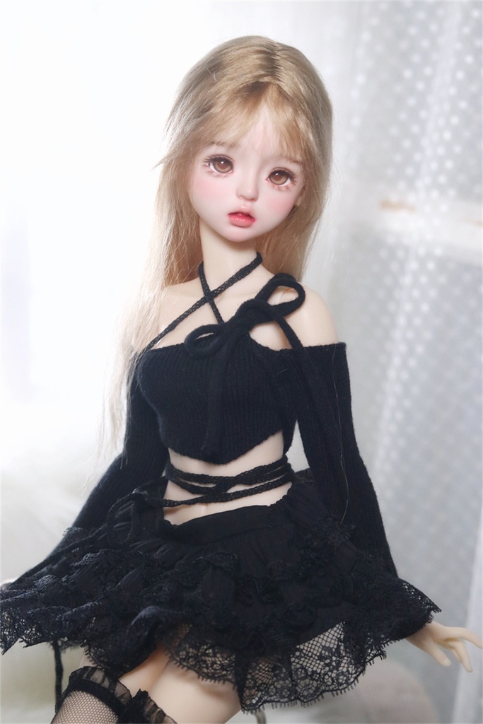 【カカ星球】【1/4】ドール服 ニットストラップトップス,スカート