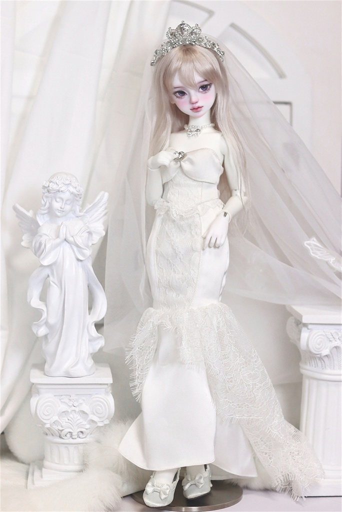 【カカ星球】BJD 【ドール服セット】 1/4 1/3 チューブトップマーメイドウェディングドレス 【爱神的诗篇(愛の神の詩篇】