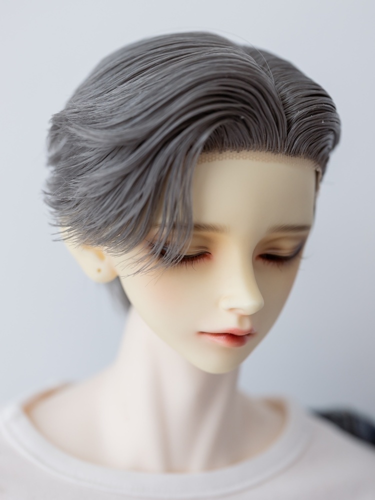 【カカ星球】【8.5-9, 8-8.5inch】ドールウィッグ サイド撫で付け