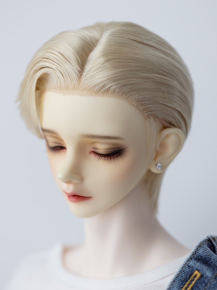 【カカ星球】【8.5-9, 8-8.5inch】ドールウィッグ サイド撫で付け