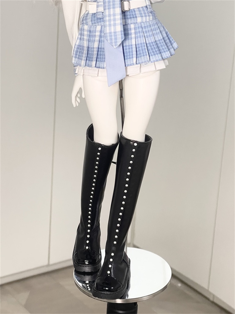 【カカ星球】【1/4】ドール靴 スタッズロングブーツ