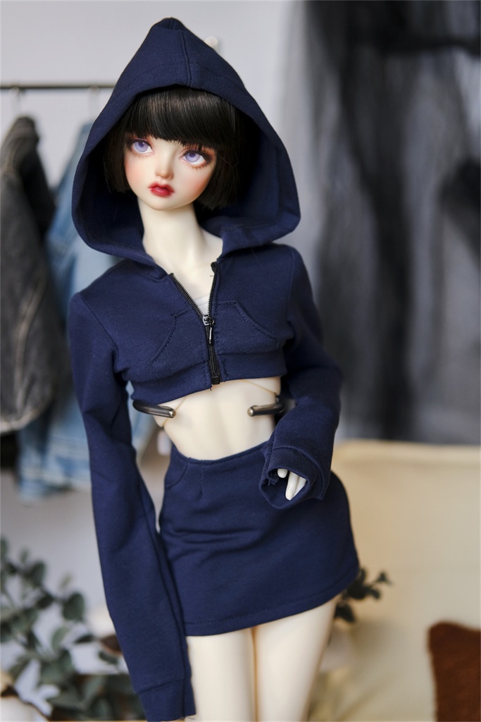【カカ星球】【1/3,1/4】ドール服 ヘソ出しパーカーセット