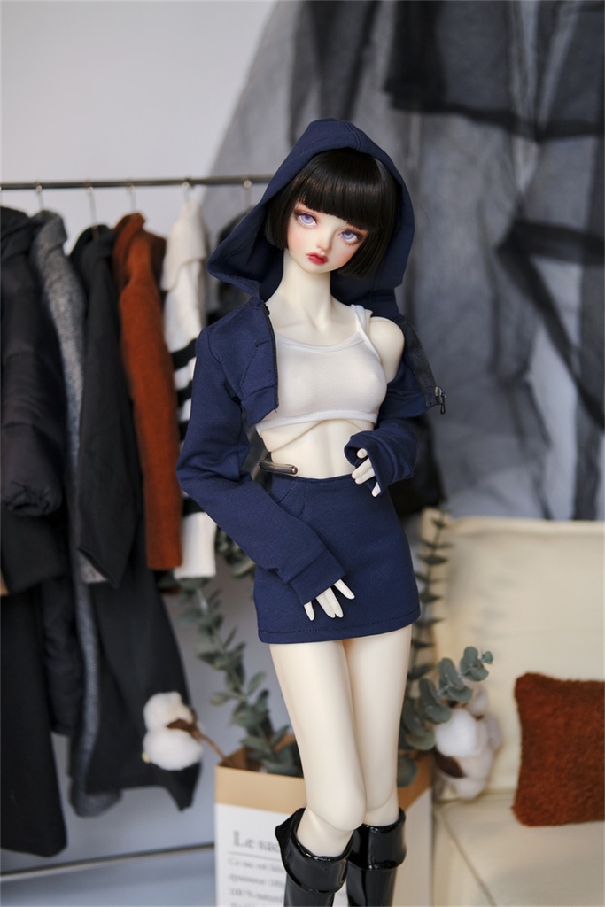 【カカ星球】【1/3,1/4】ドール服 ヘソ出しパーカーセット