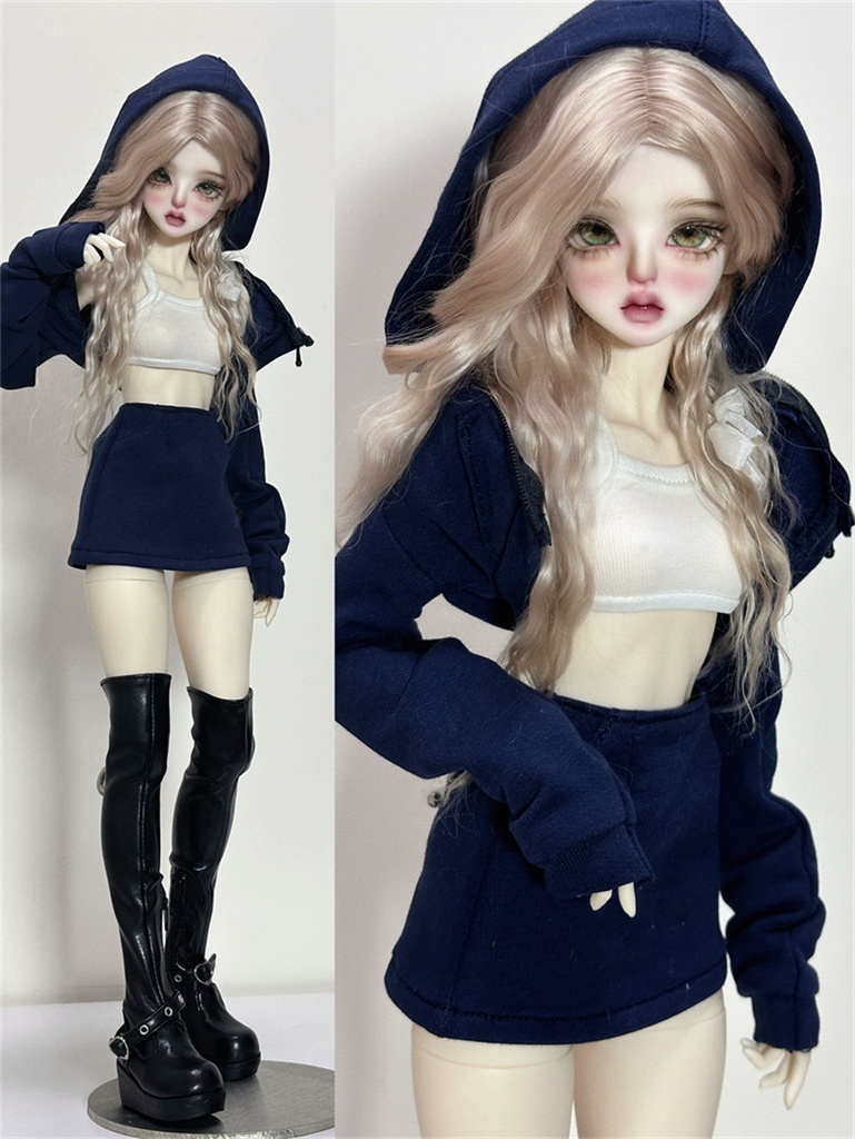 【カカ星球】【1/3,1/4】ドール服 ヘソ出しパーカーセット
