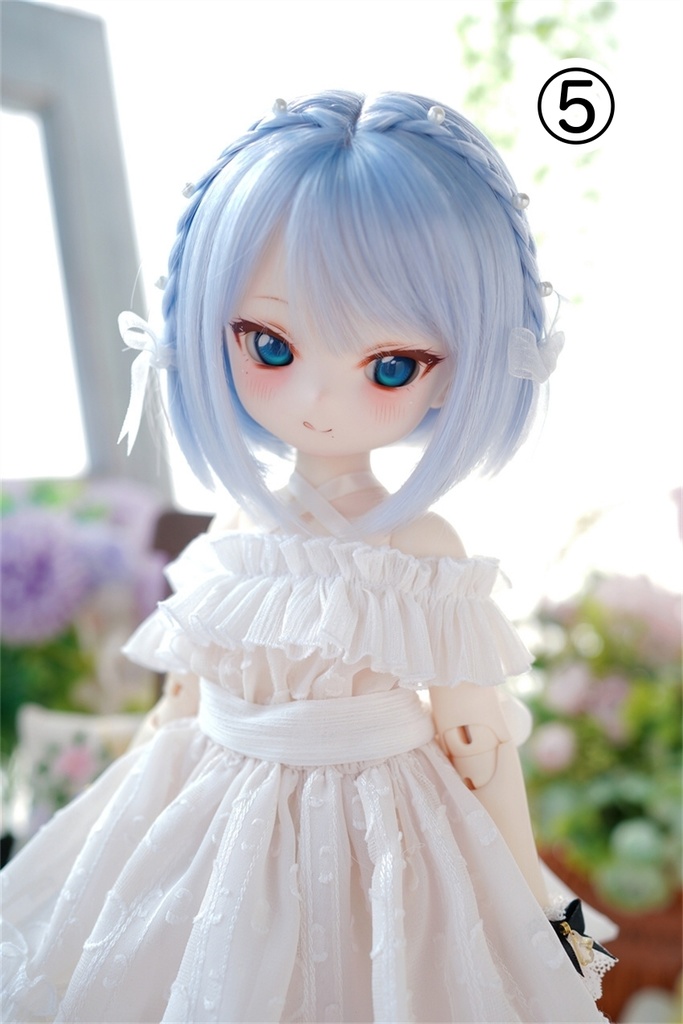 【カカ星球】【7-8,8-8.5,8.5-9inch】ドールウィッグ 三つ編みつきボブ