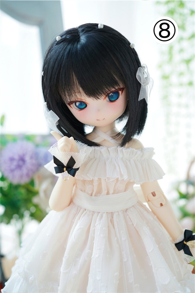 【カカ星球】【7-8,8-8.5,8.5-9inch】ドールウィッグ 三つ編みつきボブ