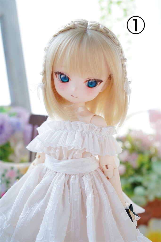 【カカ星球】【7-8,8-8.5,8.5-9inch】ドールウィッグ 三つ編みつきボブ