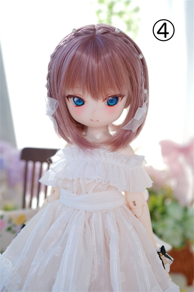 【カカ星球】【7-8,8-8.5,8.5-9inch】ドールウィッグ 三つ編みつきボブ