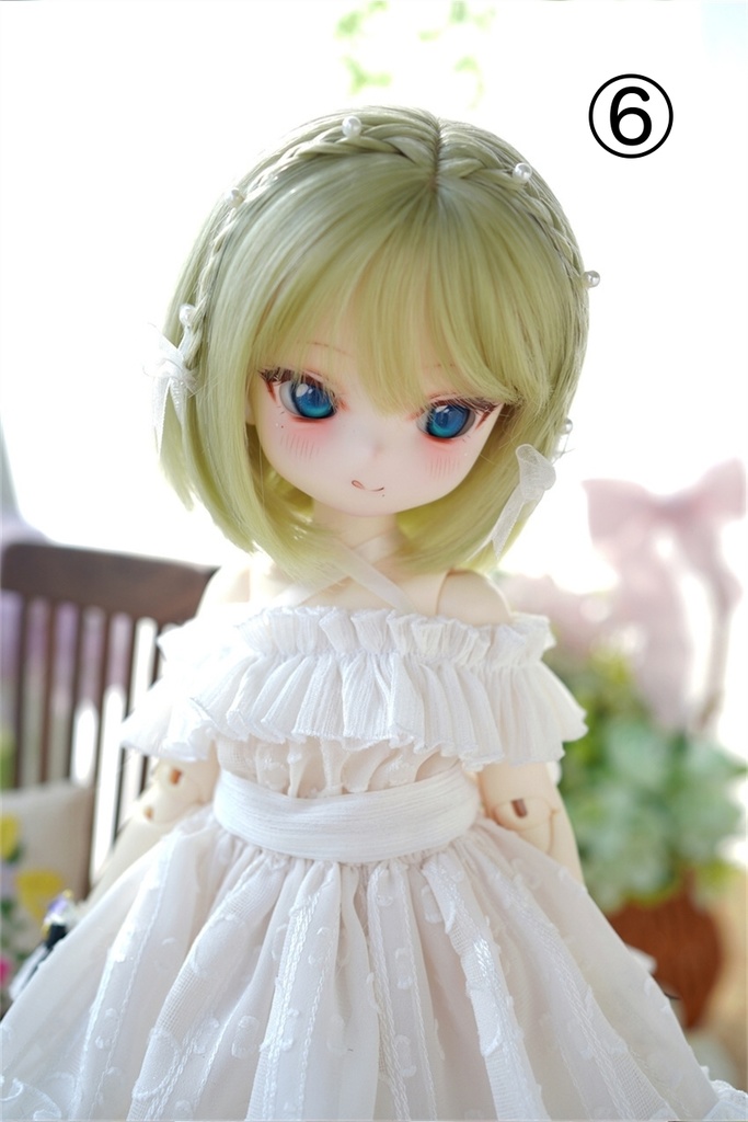 【カカ星球】【7-8,8-8.5,8.5-9inch】ドールウィッグ 三つ編みつきボブ
