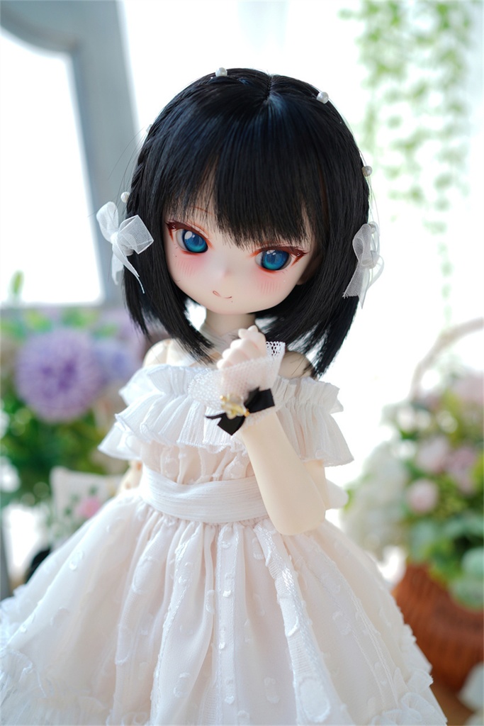 【カカ星球】【7-8,8-8.5,8.5-9inch】ドールウィッグ 三つ編みつきボブ
