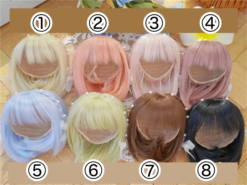 【カカ星球】【7-8,8-8.5,8.5-9inch】ドールウィッグ 三つ編みつきボブ