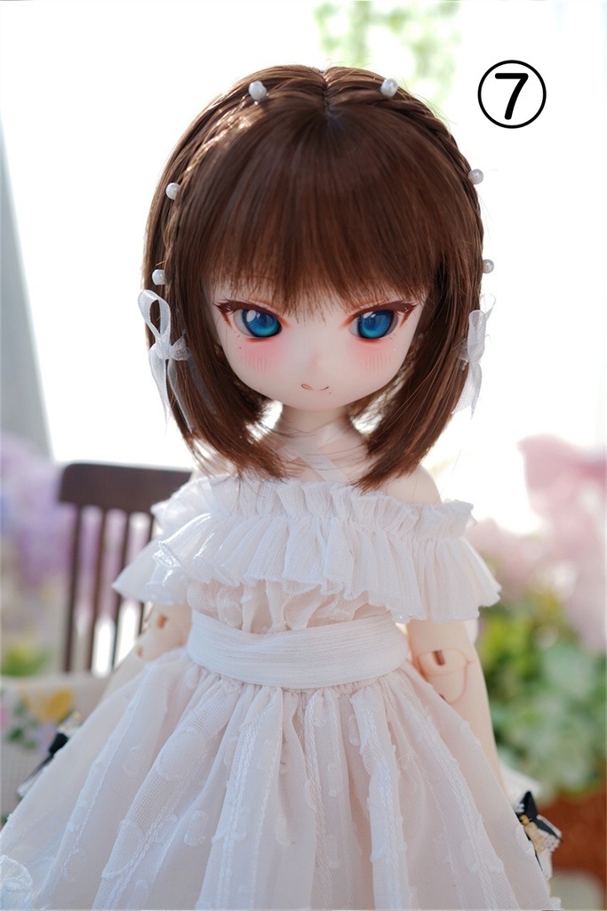 【カカ星球】【7-8,8-8.5,8.5-9inch】ドールウィッグ 三つ編みつきボブ
