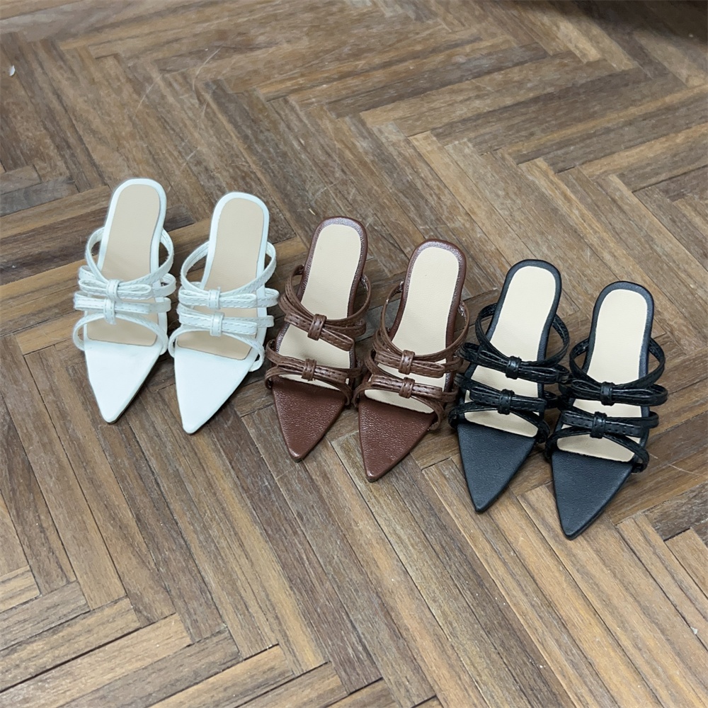 【カカ星球】【1/3】ドール靴 リボン結びヒールサンダル