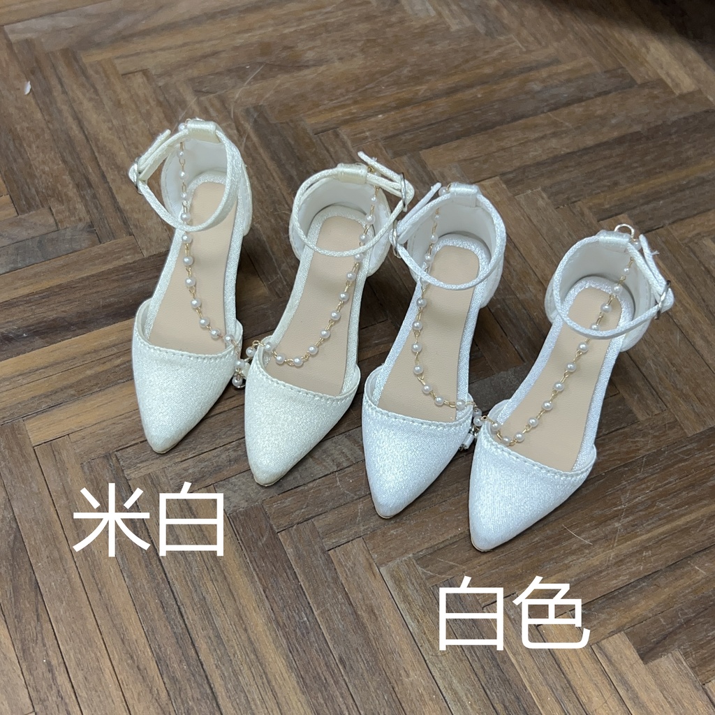 【カカ星球】【1/3】ドール靴 パール付きストラップハイヒール