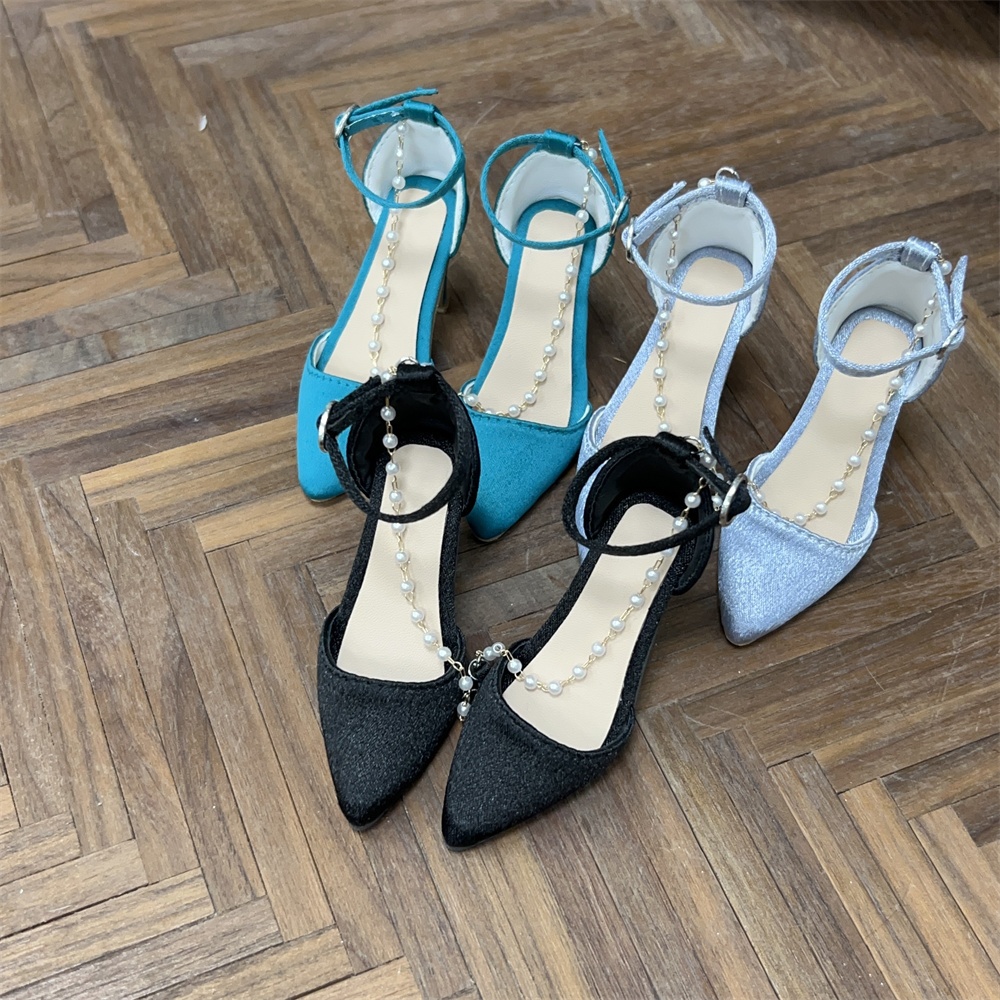 【カカ星球】【1/3】ドール靴 パール付きストラップハイヒール