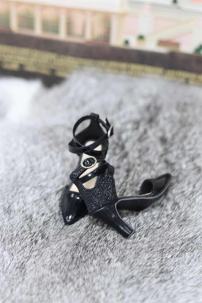 【カカ星球】【1/3】ドール靴 ラメハイヒール・クロスベルト