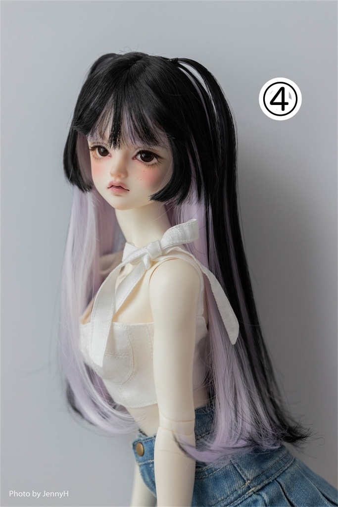 【カカ星球】【7-8,8.5-9inch】ドールウィッグ 小悪魔ハーフツイン メッシュ